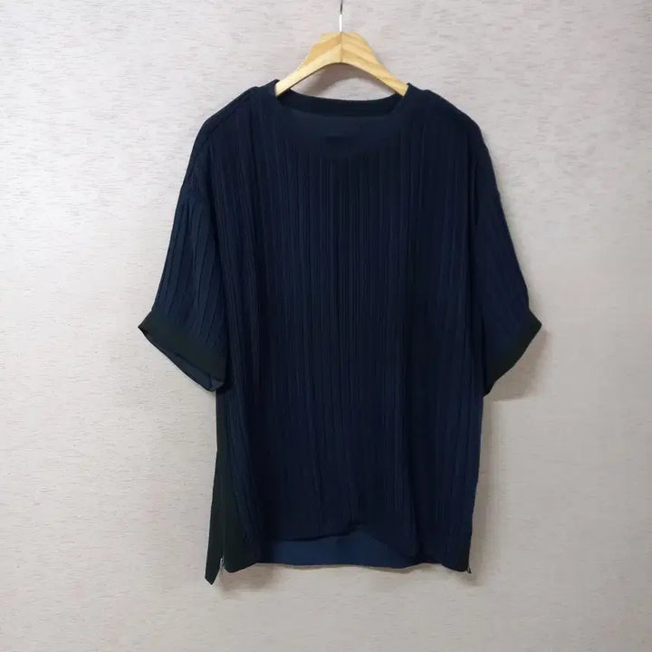 [BUNJANG] System Navy Pleated Shirt Women&
