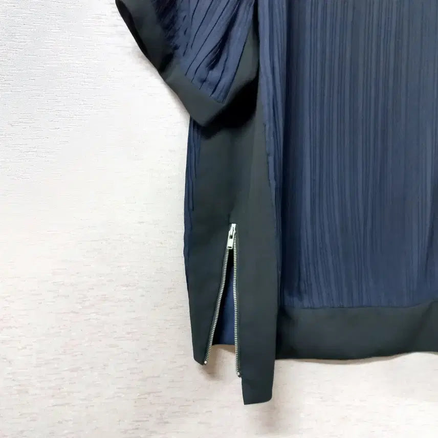 [BUNJANG] System Navy Pleated Shirt Women&