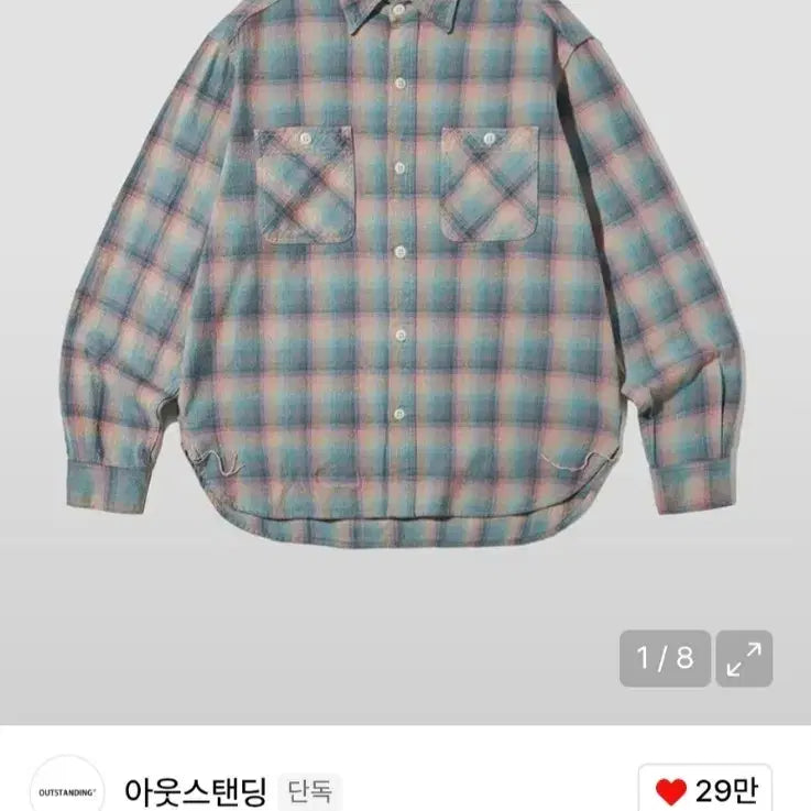 [BUNJANG] Outstanding USN Utility Check Shirt / 아웃스탠딩 USN 유틸리티 체크 셔츠