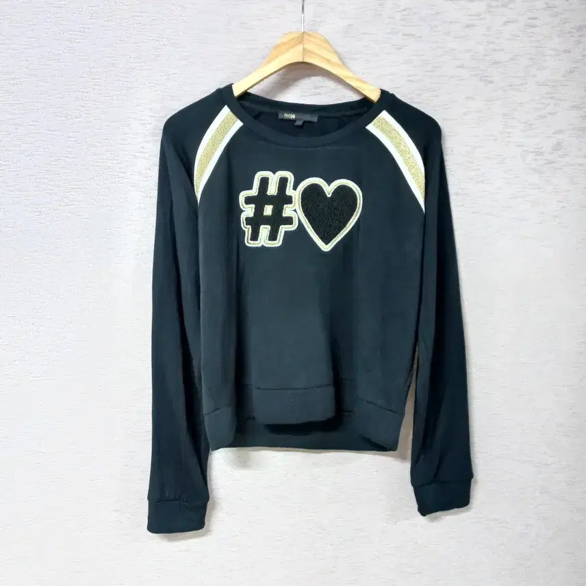[BUNJANG] Maje Black Embroidered T-Shirt Women / B3-11/마쥬 블랙 자수 티셔츠 여성