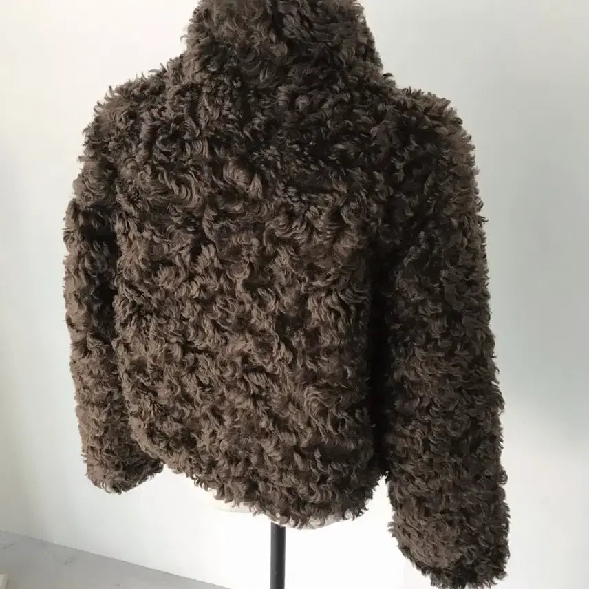 [BUNJANG] CloudEmotion Zen Fur Crop Jacket Brown / 클라우드이모션 젠 FUR 크롭 JK 브라운
