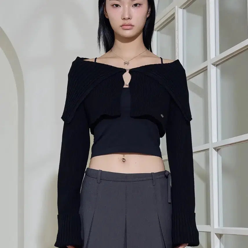[BUNJANG] AITOB SEOUL Sailor Crop Cardigan / [아이토브서울] 세일러 크롭 가디건 BK