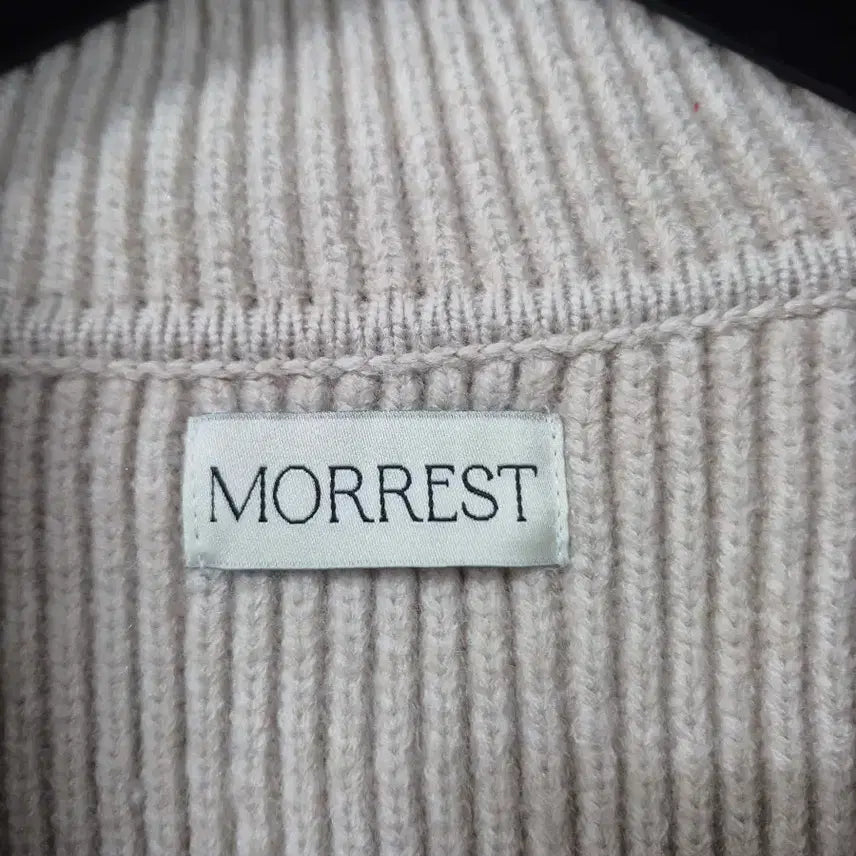 [BUNJANG] BENITO MORREST Ivory Ribbed Knit Zip-up Cardigan / BENITO MORREST 아이보리 골지 니트 집업 가디건
