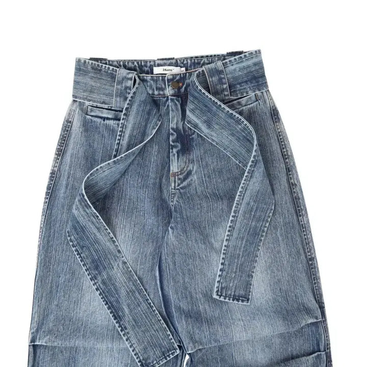 [BUNJANG] 24ans Belted Flare Denim Pants / 24ans 벨티드 플레어 데님팬츠