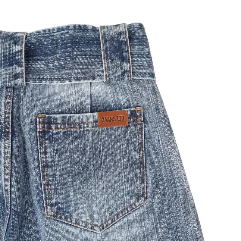 [BUNJANG] 24ans Belted Flare Denim Pants / 24ans 벨티드 플레어 데님팬츠