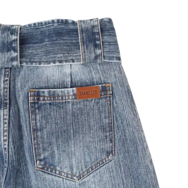 [BUNJANG] 24ans Belted Flare Denim Pants / 24ans 벨티드 플레어 데님팬츠