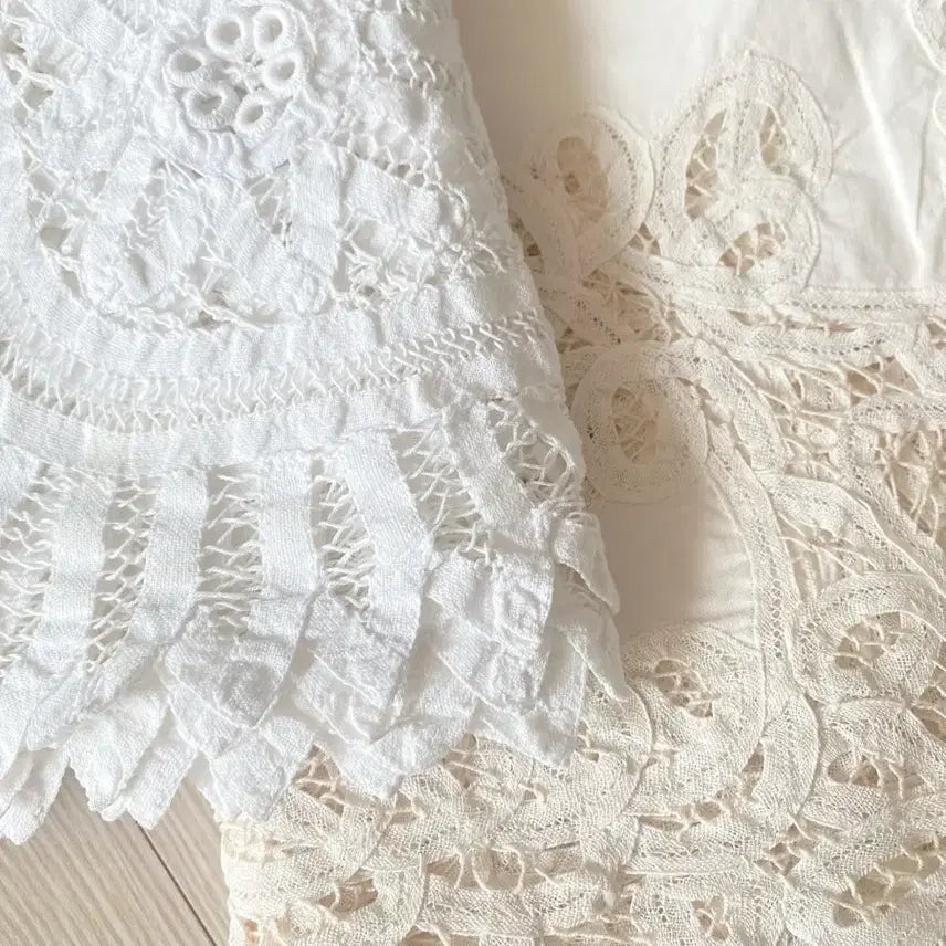 [BUNJANG] Vintage Battenburg Lace Tablecloth / 빈티지 베튼레이스 테이블보 105x103