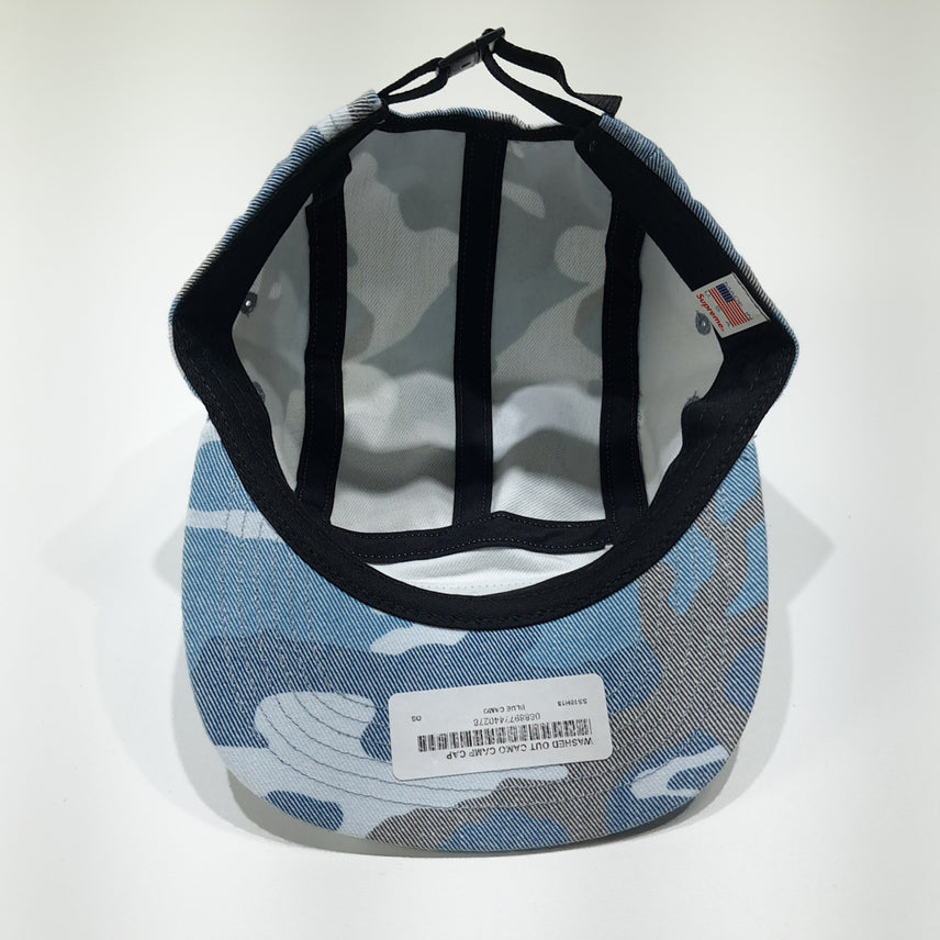 [SOLD OUT] CL740 슈프림 미국판 워시드블루 밀리터리 카모 캠프캡 모자