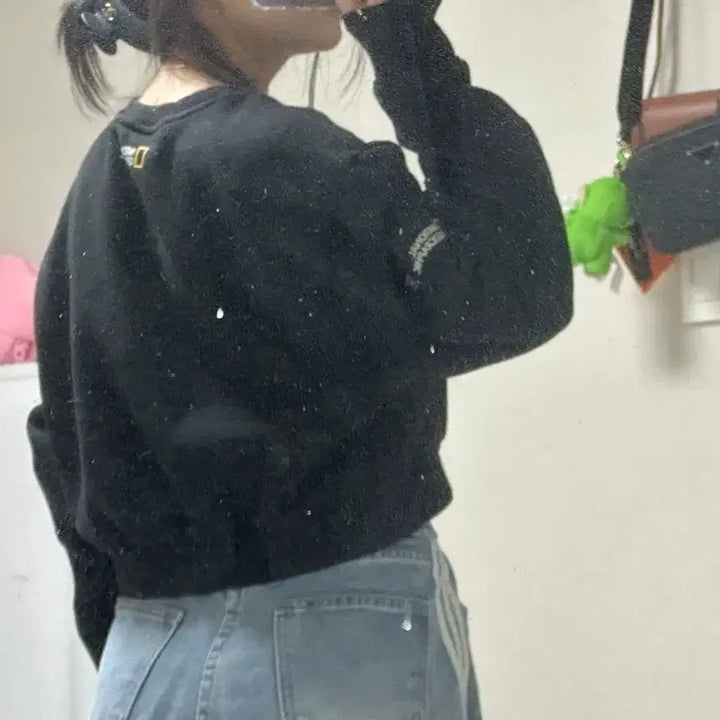 [BUNJANG] National Geographic Fleece L Cropped Sweatshirt / 네셔널 지오 그래픽 기모 맨투맨