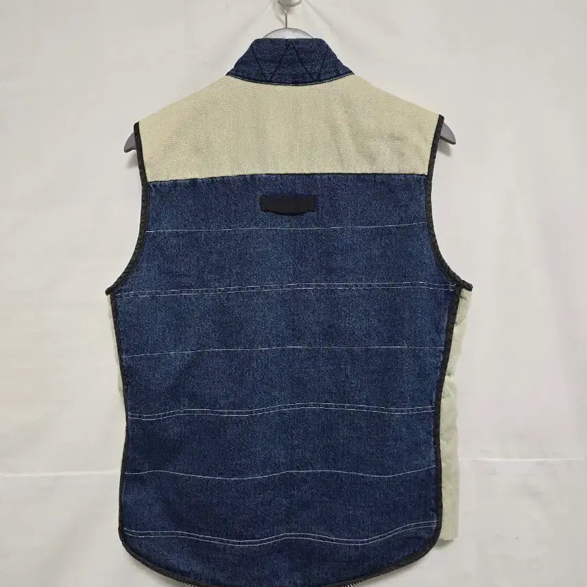 [BUNJANG] Movement Ivory Denim Vest / 무브먼트 아이보리 데님 배색 조끼 누빔 베스트 남 95-100. 0311