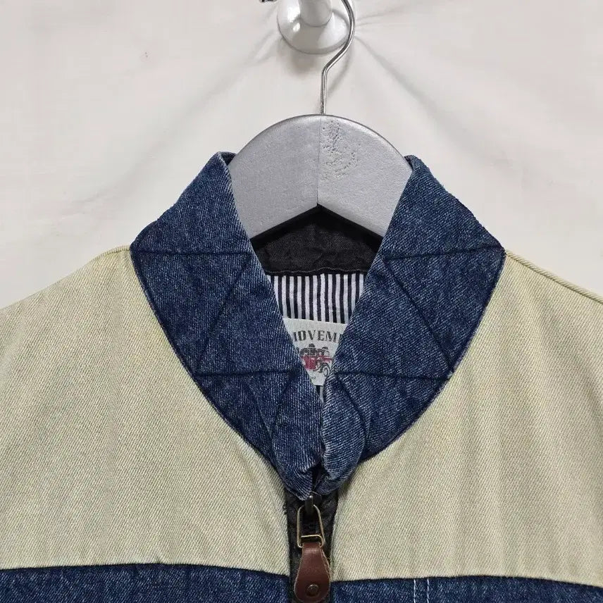 [BUNJANG] Movement Ivory Denim Vest / 무브먼트 아이보리 데님 배색 조끼 누빔 베스트 남 95-100. 0311