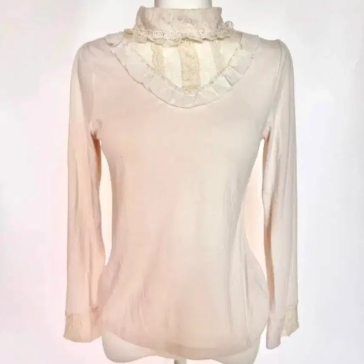 [BUNJANG] Axispharm Lace Frill Turtleneck Top / 엑시즈팜 레이스프릴 목폴라탑 이너탑 레이어드이너 공겜여주 로걀