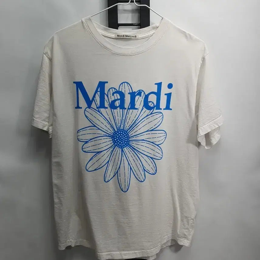 [BUNJANG] Mardi Mercredi Flower Printed T-shirt White / 마르디 메크르디 반팔 플라워 티셔츠 화이트