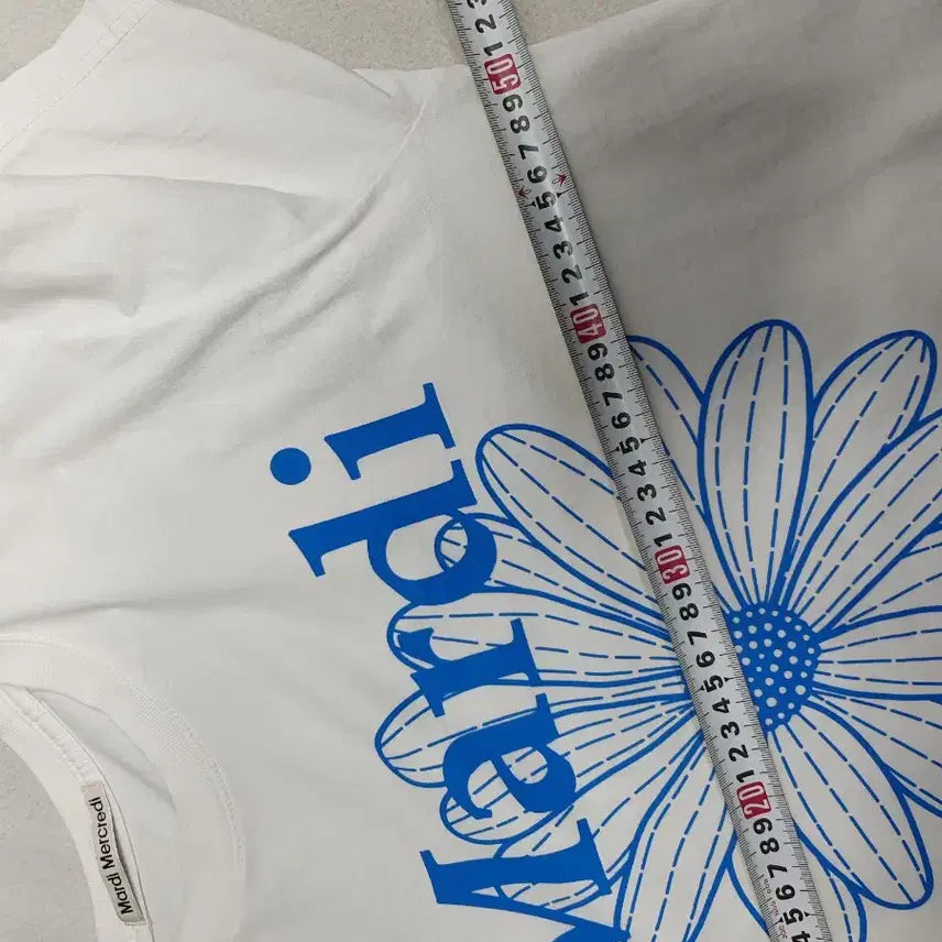 [BUNJANG] Mardi Mercredi Flower Printed T-shirt White / 마르디 메크르디 반팔 플라워 티셔츠 화이트