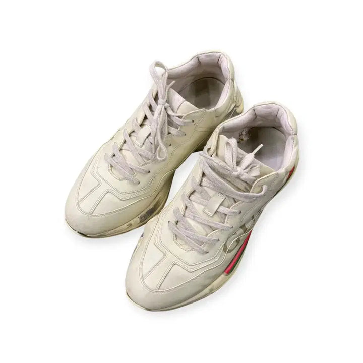 [BUNJANG] Gucci Rhyton Vintage Ivory Logo Sneakers / 42)구찌 라이톤 전투화 빈티지 아이보리 로고 스니커즈 화이트
