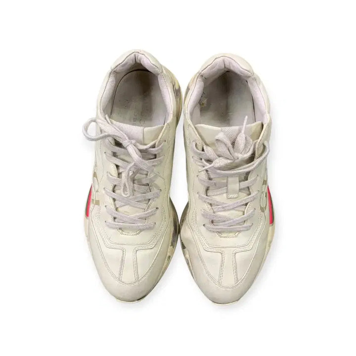 [BUNJANG] Gucci Rhyton Vintage Ivory Logo Sneakers / 42)구찌 라이톤 전투화 빈티지 아이보리 로고 스니커즈 화이트