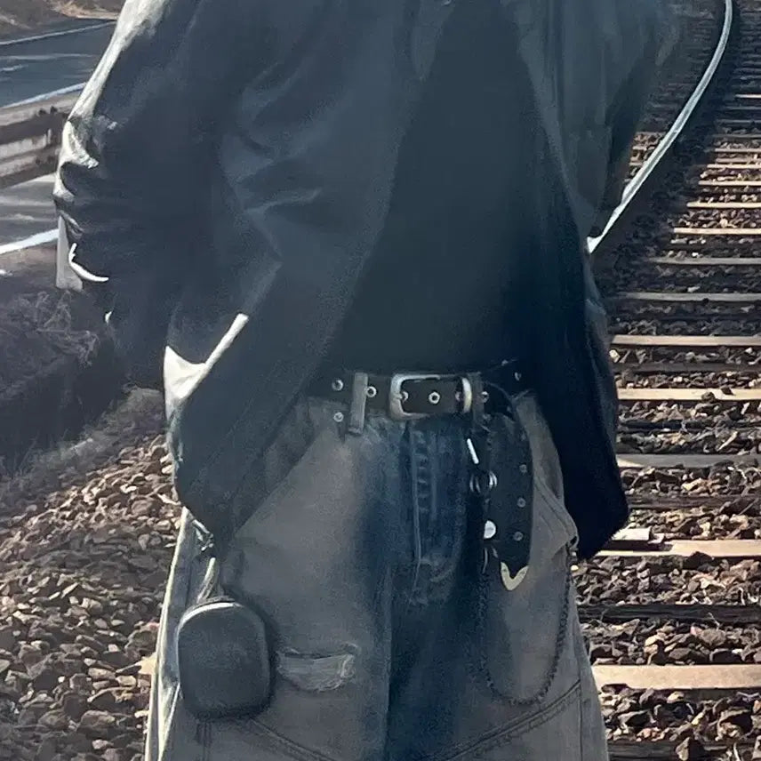 [BUNJANG] Vintage Black Leather Jacket / 일본 빈티지 블랙 가죽자켓