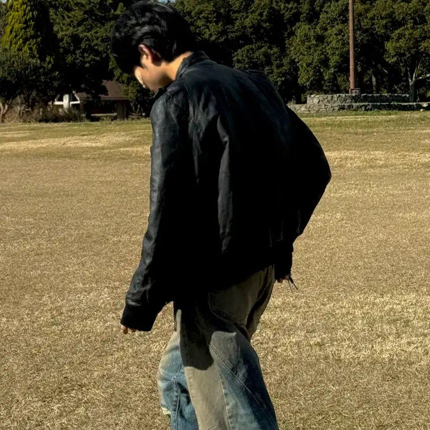 [BUNJANG] Vintage Black Leather Jacket / 일본 빈티지 블랙 가죽자켓