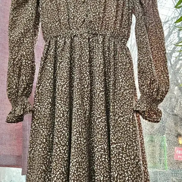 [BUNJANG] Floral Print Chiffon Dress (Size 55) / [새상품]잔꽃무늬 쉬폰 원피스(55)