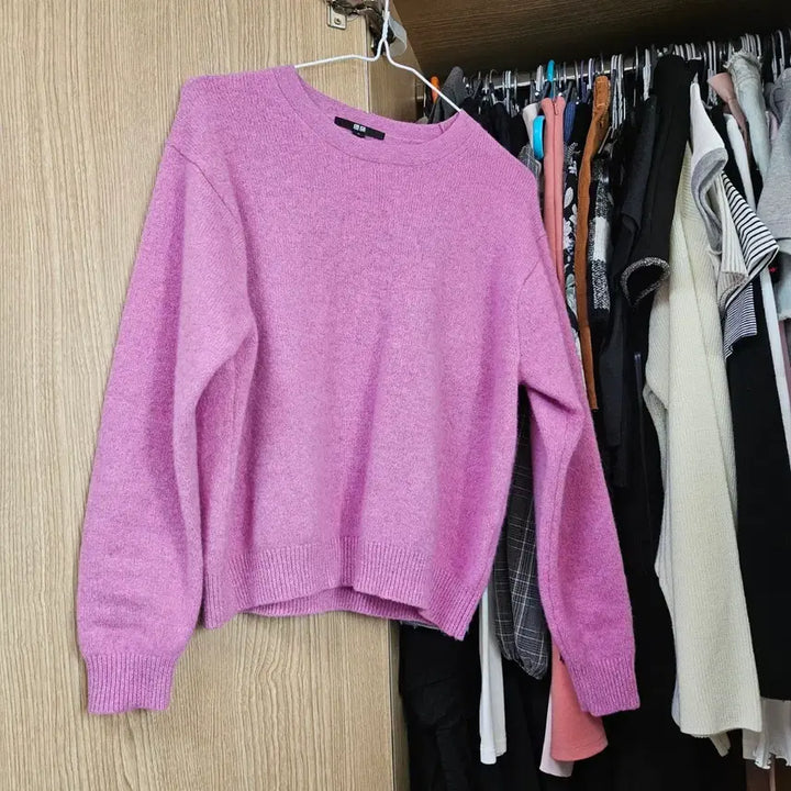 [BUNJANG] Uniqlo Pink Knit T-Shirt / 유니클로 핑크색 니트 티셔츠