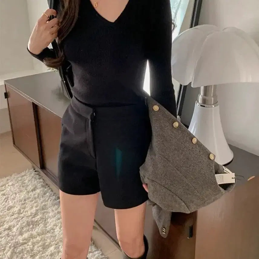 [BUNJANG] reine Black Poly Shorts S / 렌느 reine 블랙 폴리 숏팬츠 S