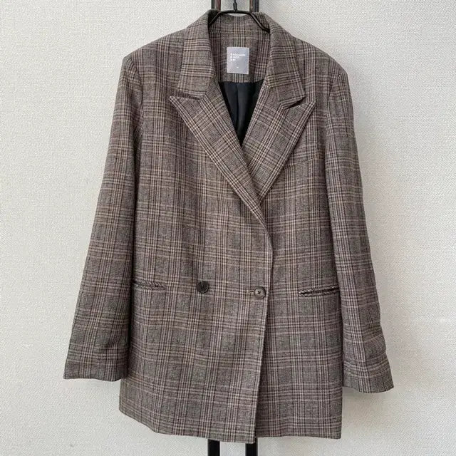 [BUNJANG] 8 Seconds Brown Vintage Check Long Jacket / 8 seconds 에잇세컨즈 브라운 빈티지 체크 롱 자켓