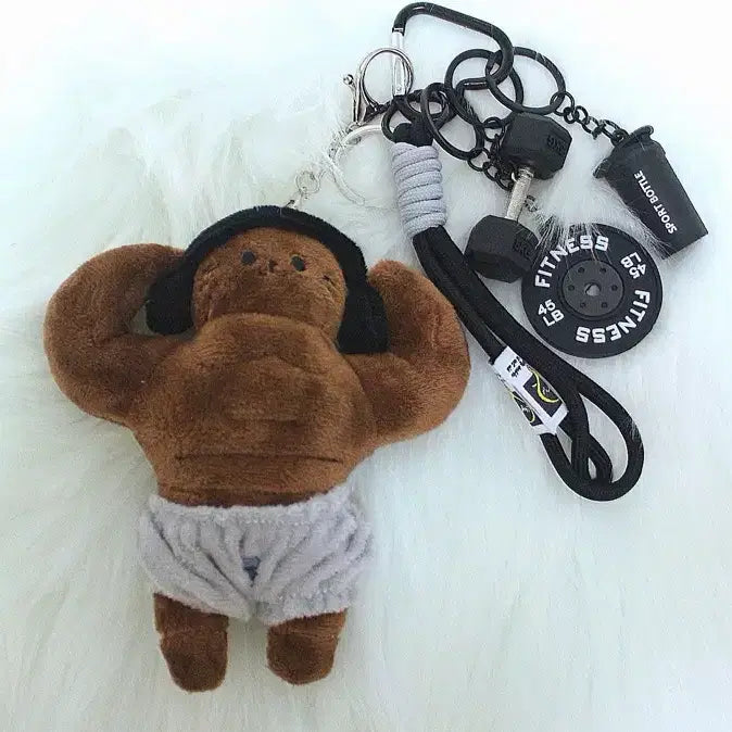 [BUNJANG] Muscle Bear Doll Keyring / 헬창 곰돌이 근육 인형 키링