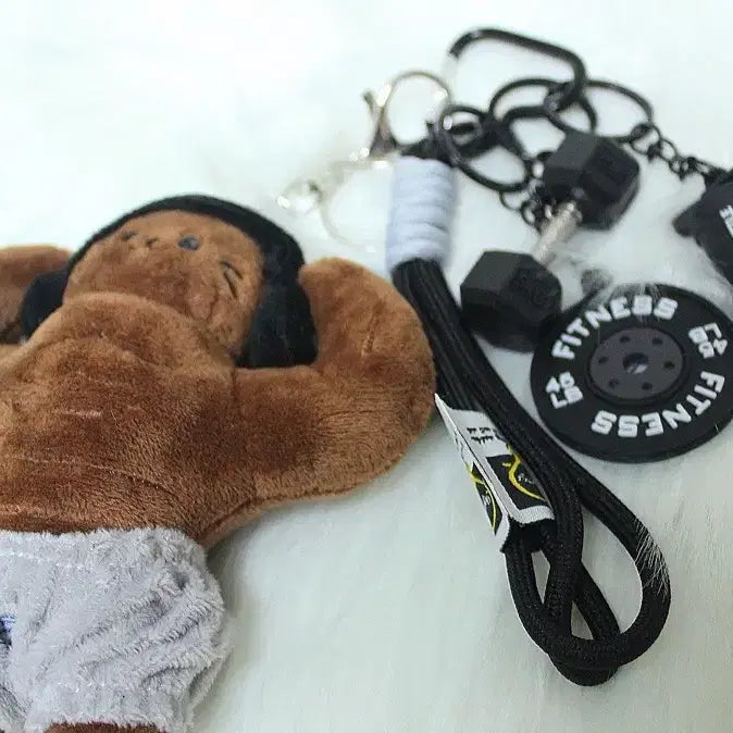 [BUNJANG] Muscle Bear Doll Keyring / 헬창 곰돌이 근육 인형 키링