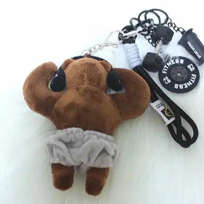[BUNJANG] Muscle Bear Doll Keyring / 헬창 곰돌이 근육 인형 키링