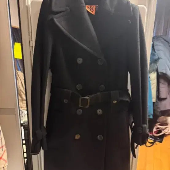 [BUNJANG] Tory Burch Black Belted Coat / 토리버치 블랙 벨티드 코트