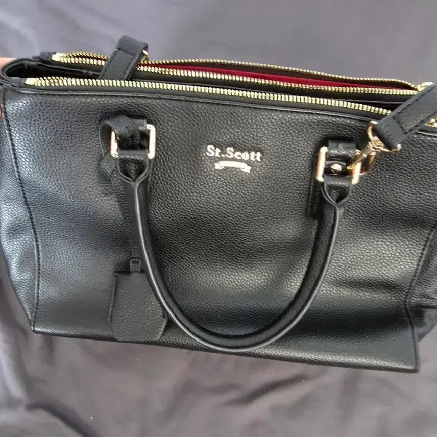 [BUNJANG] Saint Scott Black Leather Tote Bag / 세인트스코트 블랙 가죽 토트백