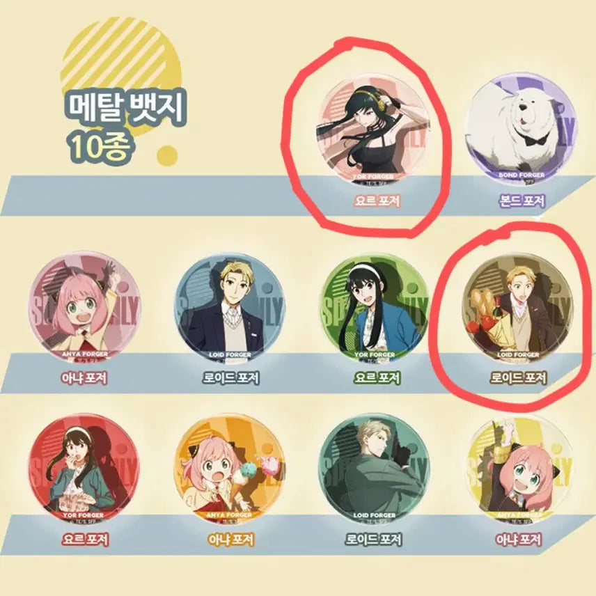 [BUNJANG] Spy x Family Yor &amp; Loid Series 1 Bundle Set Badges / 스파이패밀리 랜덤 메탈 뱃지 시리즈1(요르, 로이드)