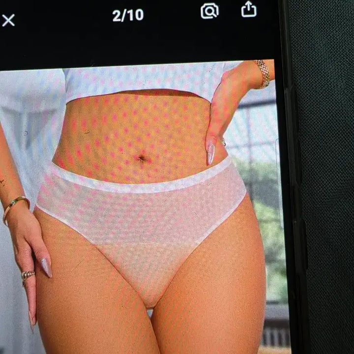 [BUNJANG] White Mesh Triangle Panties / 여성 화이트 망사 삼각팬티