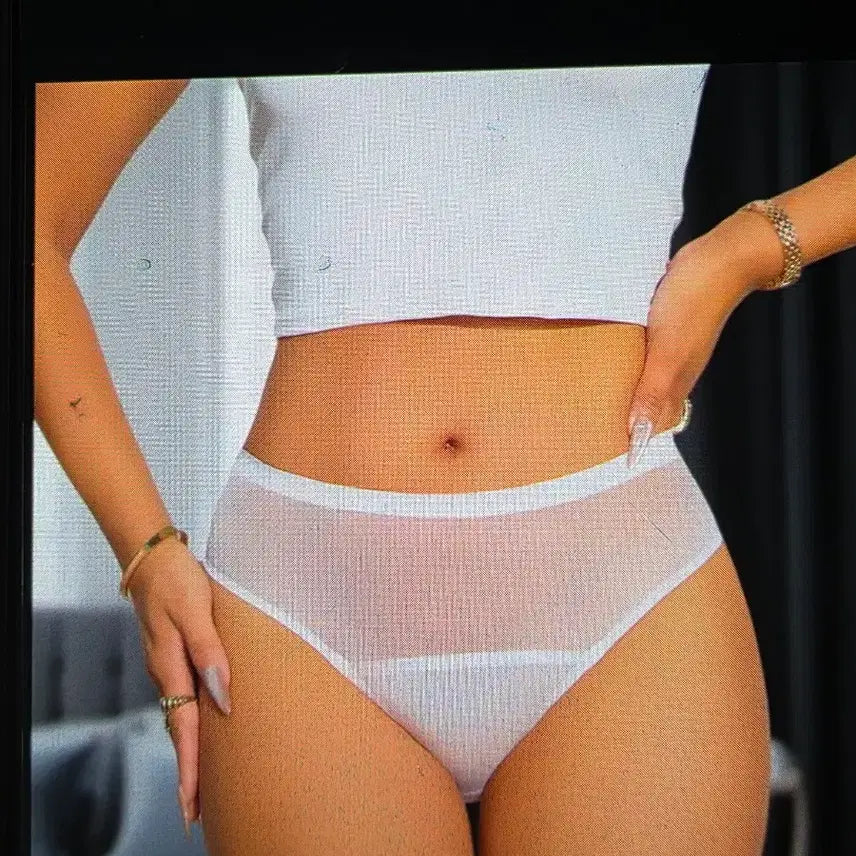 [BUNJANG] White Mesh Triangle Panties / 여성 화이트 망사 삼각팬티