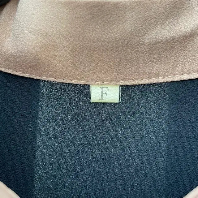 [BUNJANG] Navy Pink Chiffon Blouse / 네이비 핑크 카라 쉬폰 블라우스
