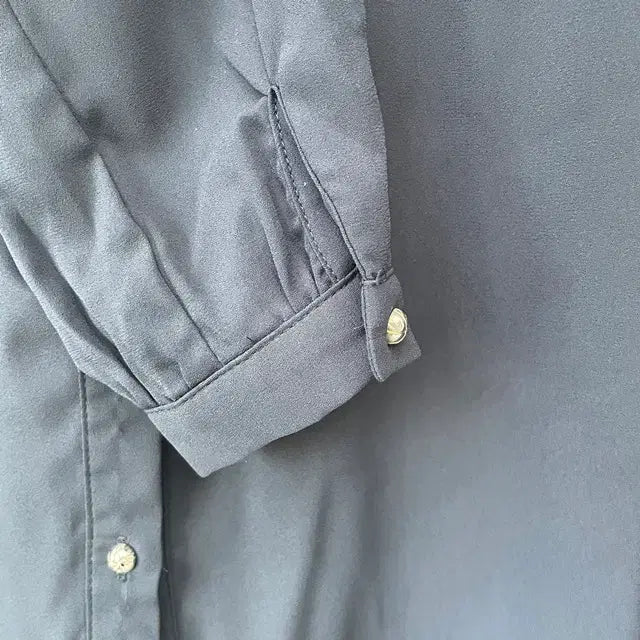 [BUNJANG] Navy Pink Chiffon Blouse / 네이비 핑크 카라 쉬폰 블라우스