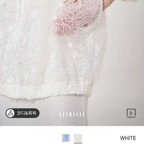 [SOLD OUT] 오브제OBZEE 플라워 레이스 집업 점퍼 화이트