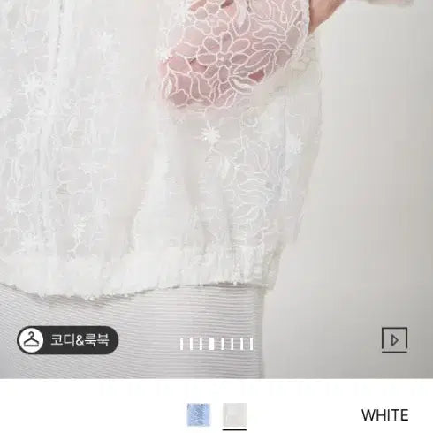[SOLD OUT] 오브제OBZEE 플라워 레이스 집업 점퍼 화이트