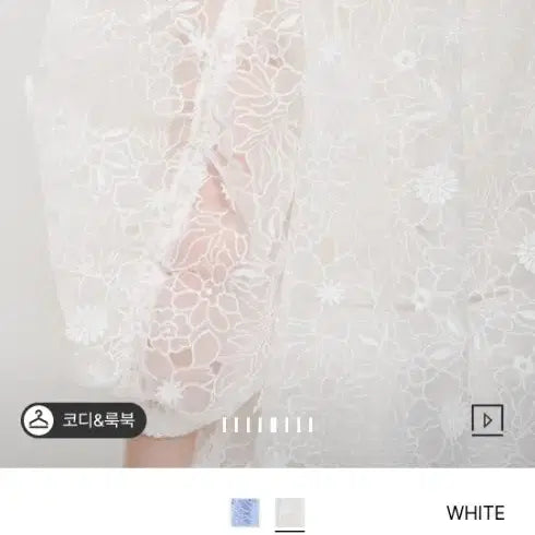 [SOLD OUT] 오브제OBZEE 플라워 레이스 집업 점퍼 화이트