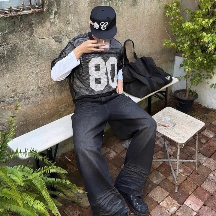 [BUNJANG] Stussy Team Jersey 80 Black M / 스투시 팀 저지 80 블랙 / M