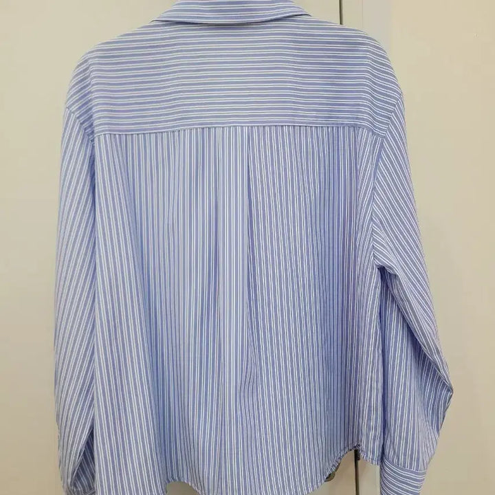 [BUNJANG] Striped Double Button Blouse (Size 55-66) / 스트라이프 더블 버튼 셔츠 블라우스 55~66 프리사이즈