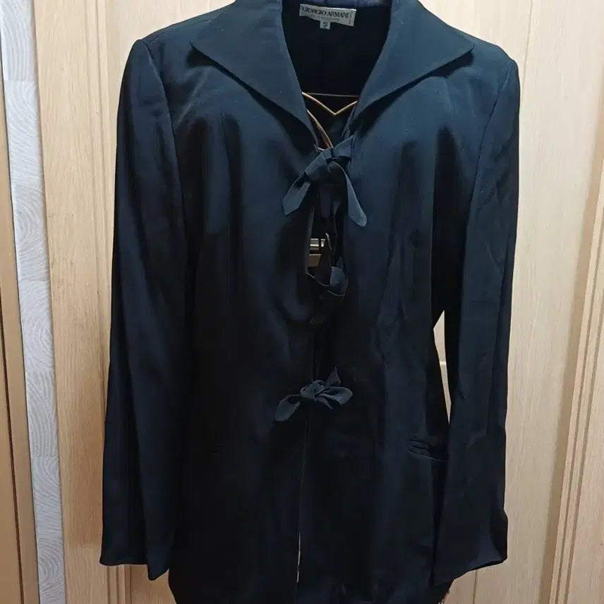 [BUNJANG] Giorgio Armani Black Ribbon Jacket (Size 40) / 조르지오 아르마니 블랙 리본 자켓 40 size