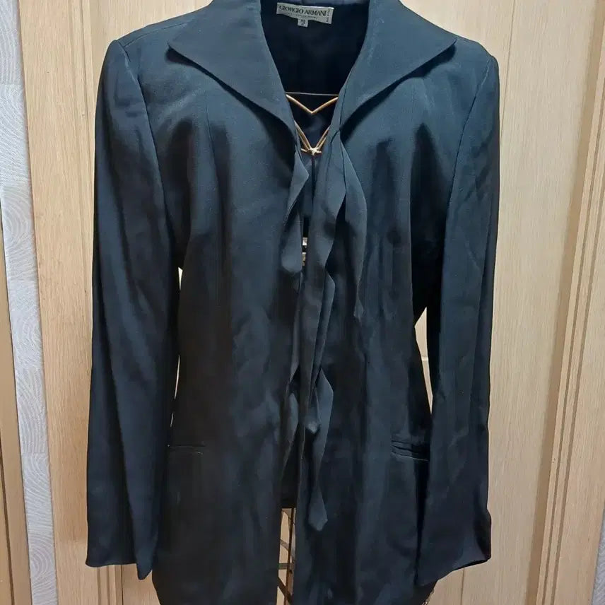 [BUNJANG] Giorgio Armani Black Ribbon Jacket (Size 40) / 조르지오 아르마니 블랙 리본 자켓 40 size