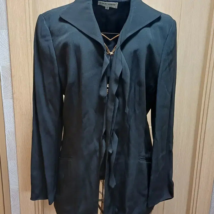 [BUNJANG] Giorgio Armani Black Ribbon Jacket (Size 40) / 조르지오 아르마니 블랙 리본 자켓 40 size