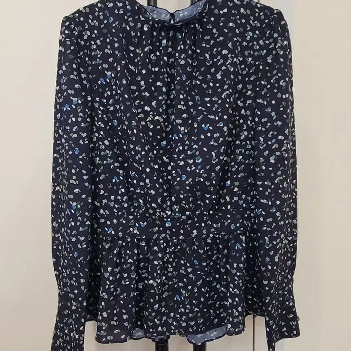 [BUNJANG] Keith Flower Pattern Peplum Chiffon Blouse / 키이스 플라워 패턴 페플럼 쉬폰 블라우스 55사이즈