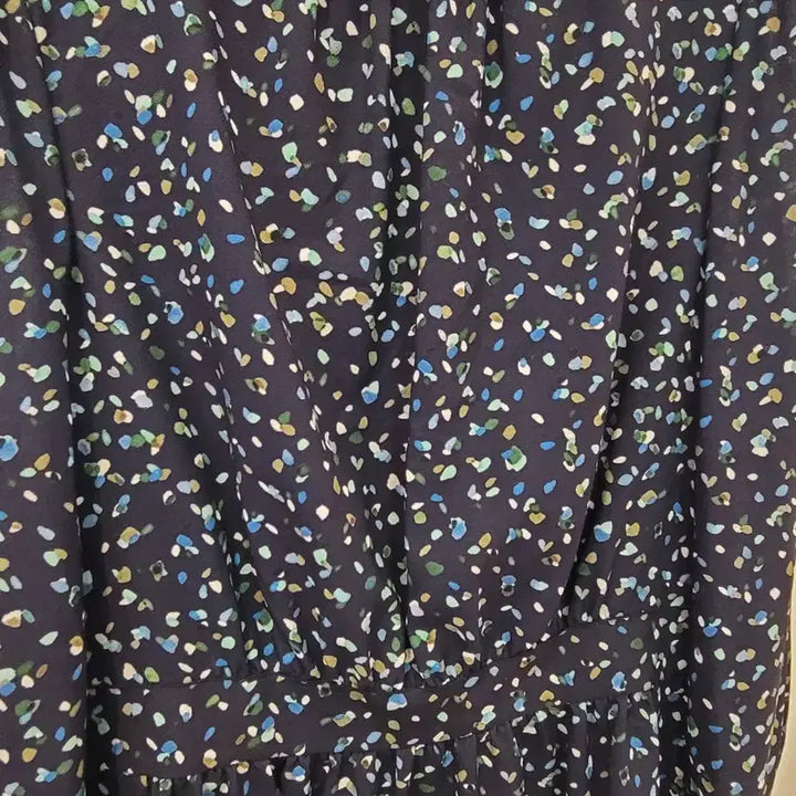 [BUNJANG] Keith Flower Pattern Peplum Chiffon Blouse / 키이스 플라워 패턴 페플럼 쉬폰 블라우스 55사이즈