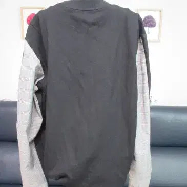 [BUNJANG] System Homme Check Pattern Long Sleeve T-shirt / 시스템옴므 체크배색 티셔츠