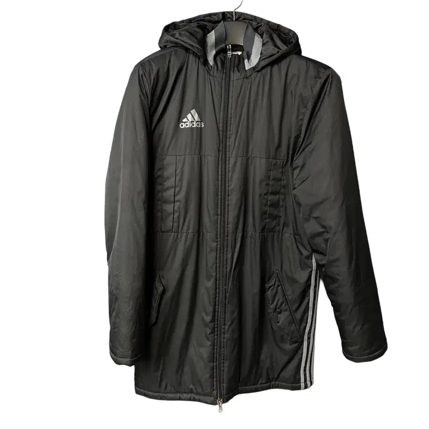 [BUNJANG] Adidas Logo Black Hoodie Parka Jumper / M 아디다스 로고 블랙 후드 파카 점퍼