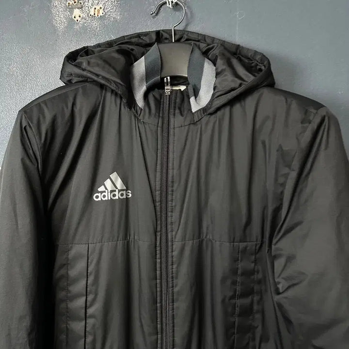 [BUNJANG] Adidas Logo Black Hoodie Parka Jumper / M 아디다스 로고 블랙 후드 파카 점퍼