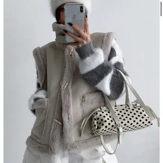 [BUNJANG] The Green Lab Dot Mini Baguette Bag / 더그린랩 도트 미니 바게트백